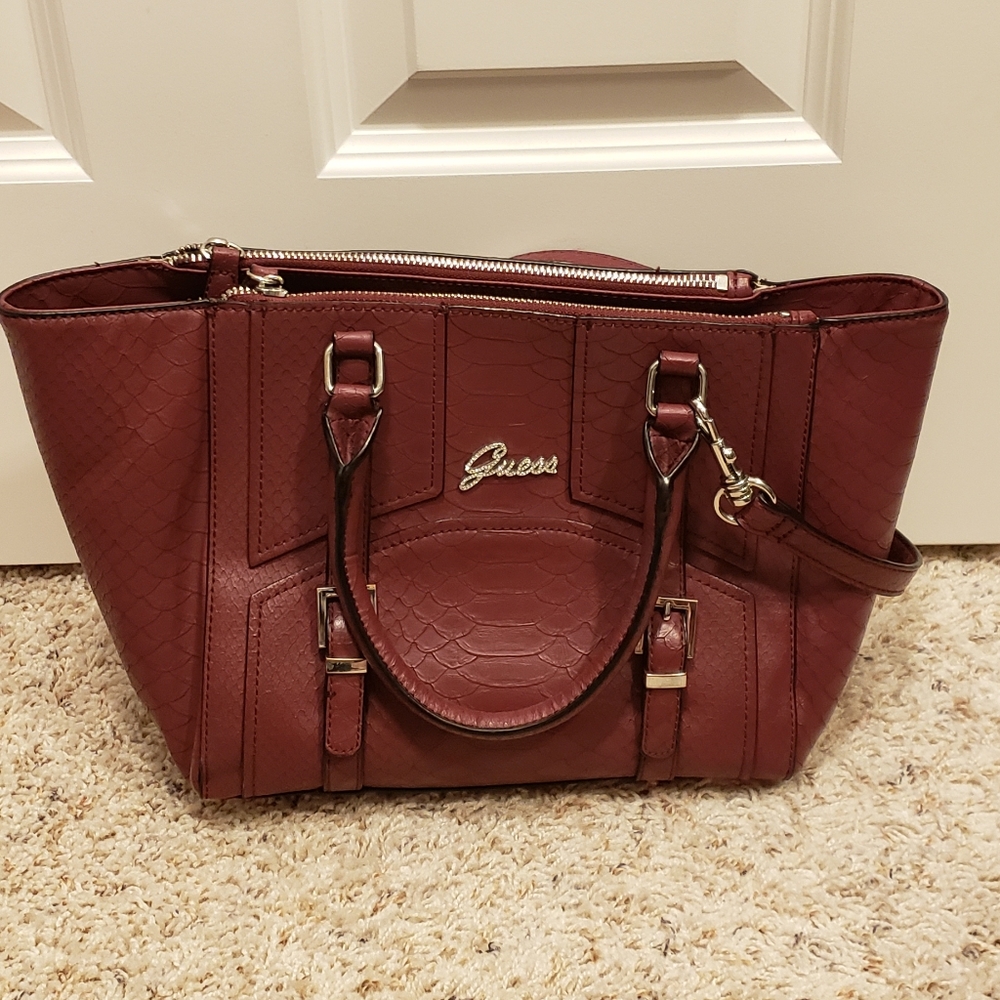 Guess burgundy purse